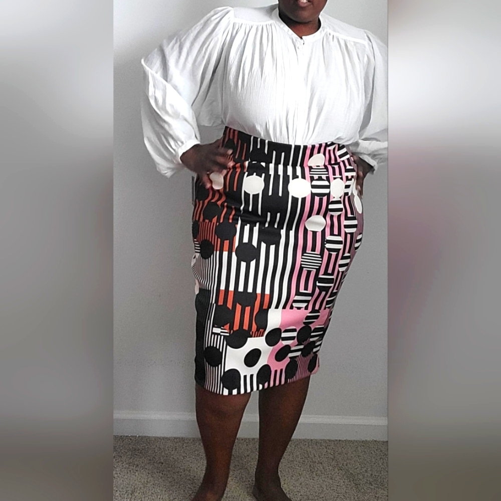 Eloquii Size 20 Geometric Print Skirt